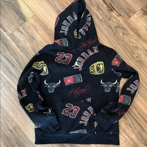 Kids Jordan Black Championship Ring Hoodie